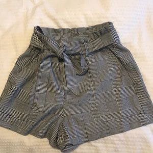 Zara Plaid Paperbag Shorts